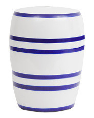 17.5in Striped Ceramic Stool | Marshalls