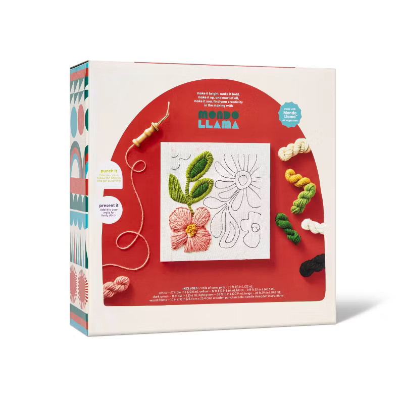 Punch Needling Canvas Kit - Mondo Llama™: Needle Punch Craft Kit for Adults, Includes Yarn & Ne... | Target