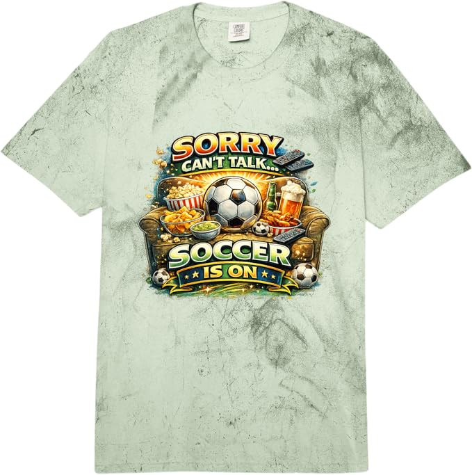 Sorry Can’t Talk Soccer is On Funny Fan Game Day Comfort Colors Adult Heavyweight T-Shirt | Amazon (US)