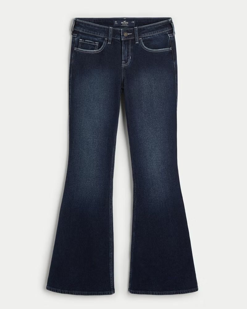 Low-Rise Dark Wash Vintage Flare Jeans | Hollister (UK)