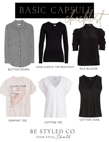 Wardrobe capsule basics - capsule wardrobe - tops / blouses / tees / tanks - see other posts for more! 

#LTKworkwear #LTKFind #LTKSeasonal