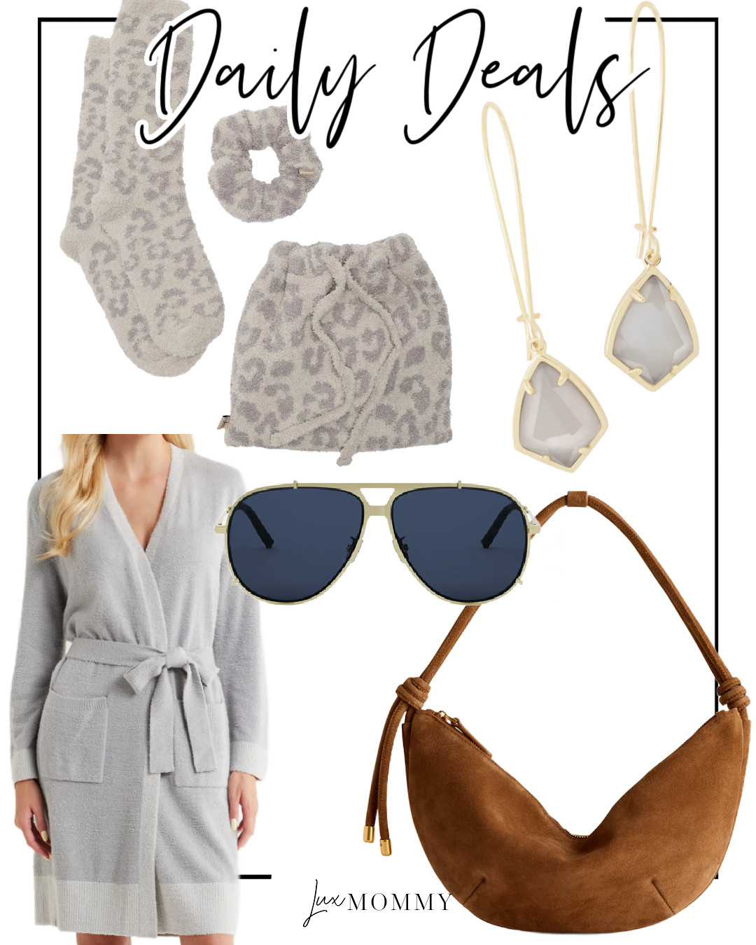 Daily Deals, Deals of the day!!
DIOR, Pilot Sunglasses, Madewell, Shoulder Bag, Barefoot Dreams, Short Robe, Scrunchie & Socks Gift Set, Kendra Scott Earrings 

 #LTKGiftGuide #LTKHoliday #LTKHome