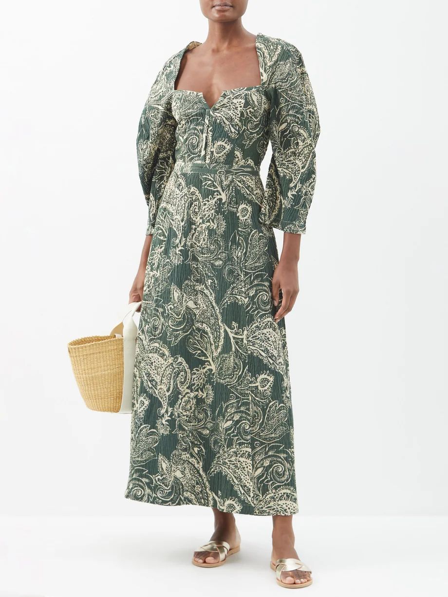Violeta paisley-print organic cotton-blend dress | Matches (international)