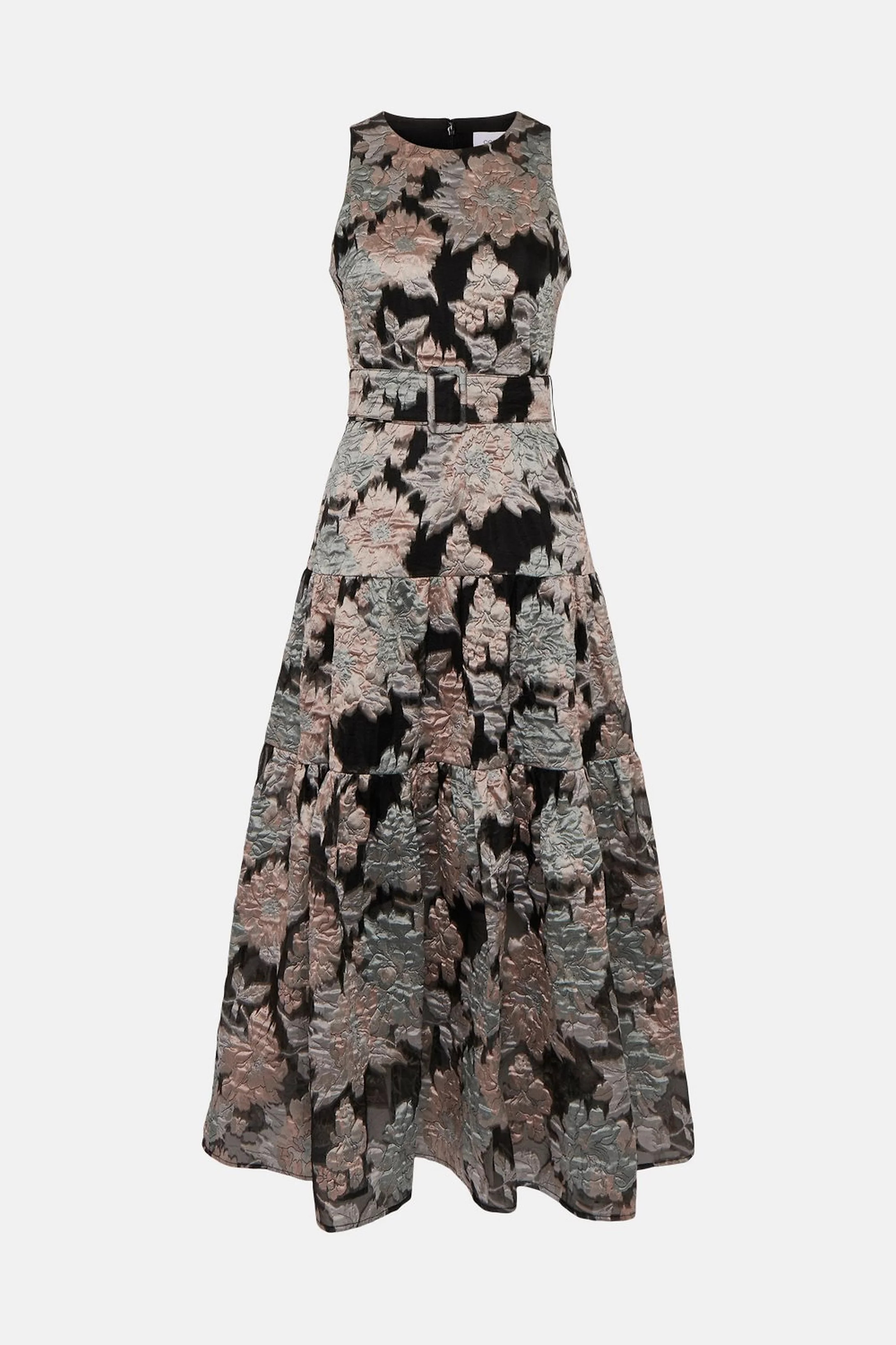 Premium Jacquard Tiered Belted Midaxi Dress | Coast (UK)