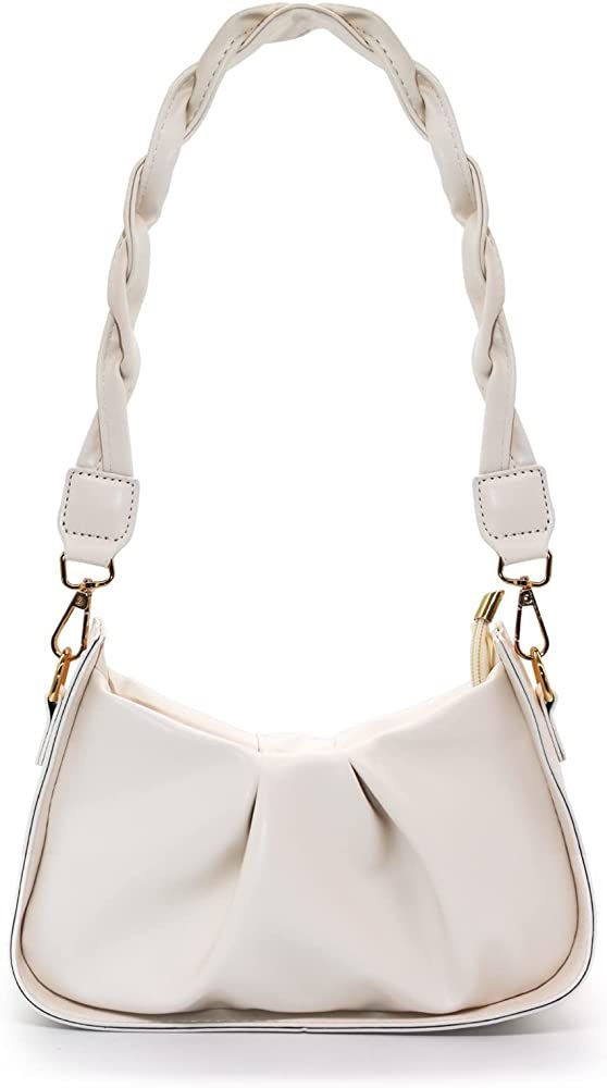 Womens Nude Clutch Purse Small Shoulder Bag Fashion Handbags Mini White Purses Cute All-match Cro... | Amazon (US)