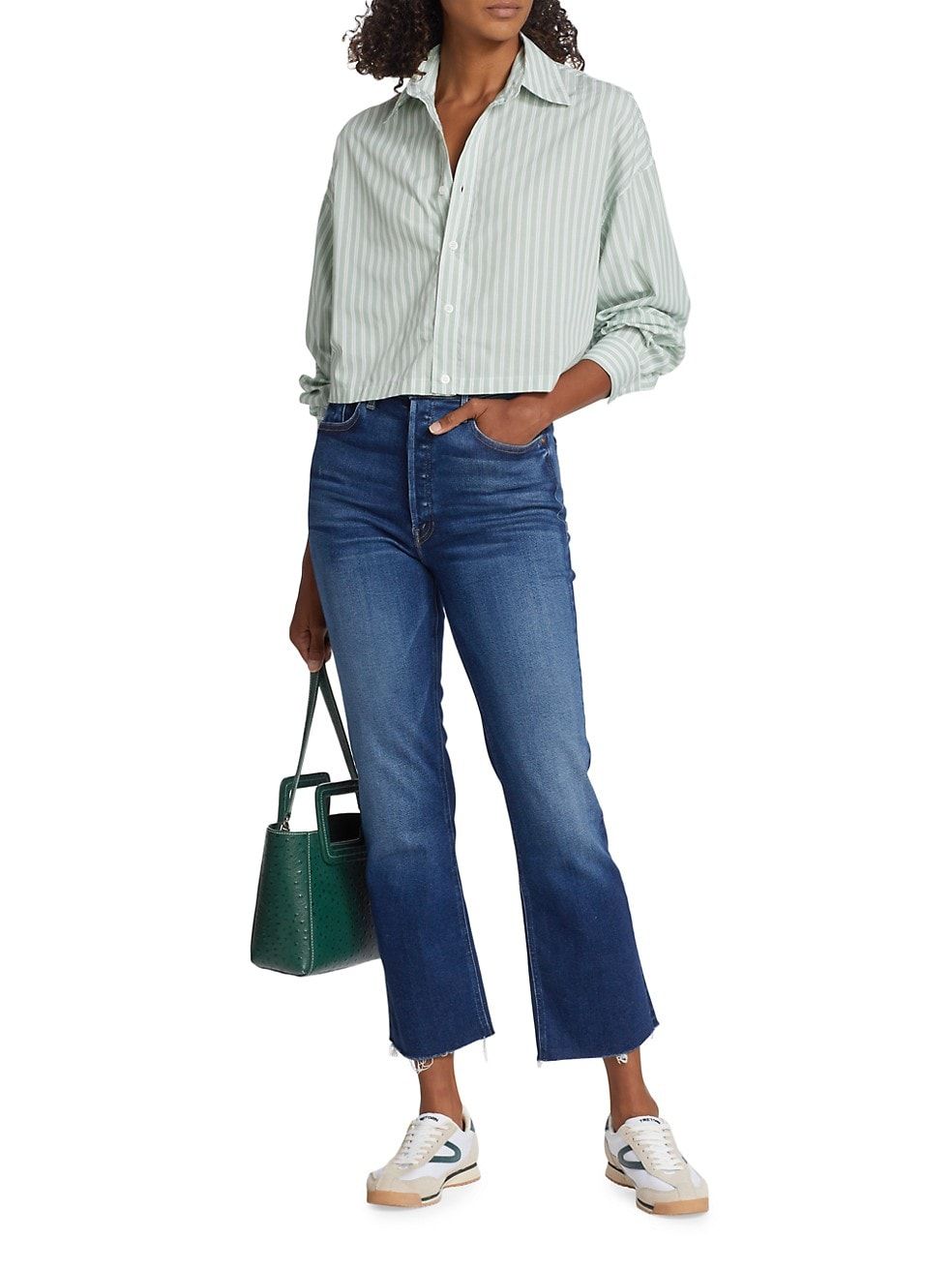 Mother The Tripper High-Rise Stretch Flare Ankle Jeans | Saks Fifth Avenue