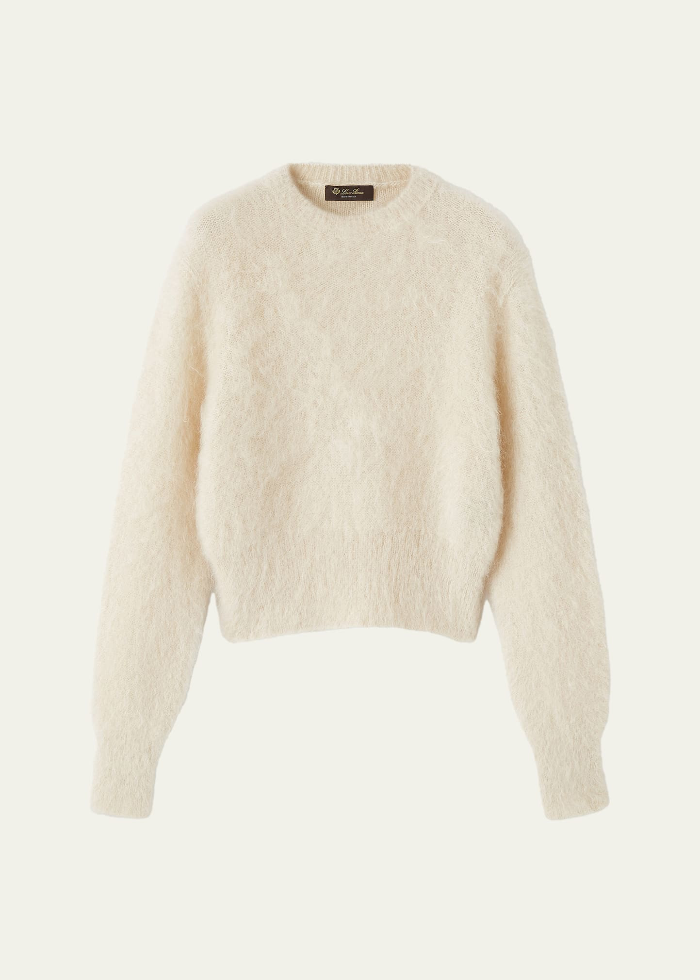 Loro Piana Cherry Hill Mohair-Cashmere Crewneck Sweater | Bergdorf Goodman