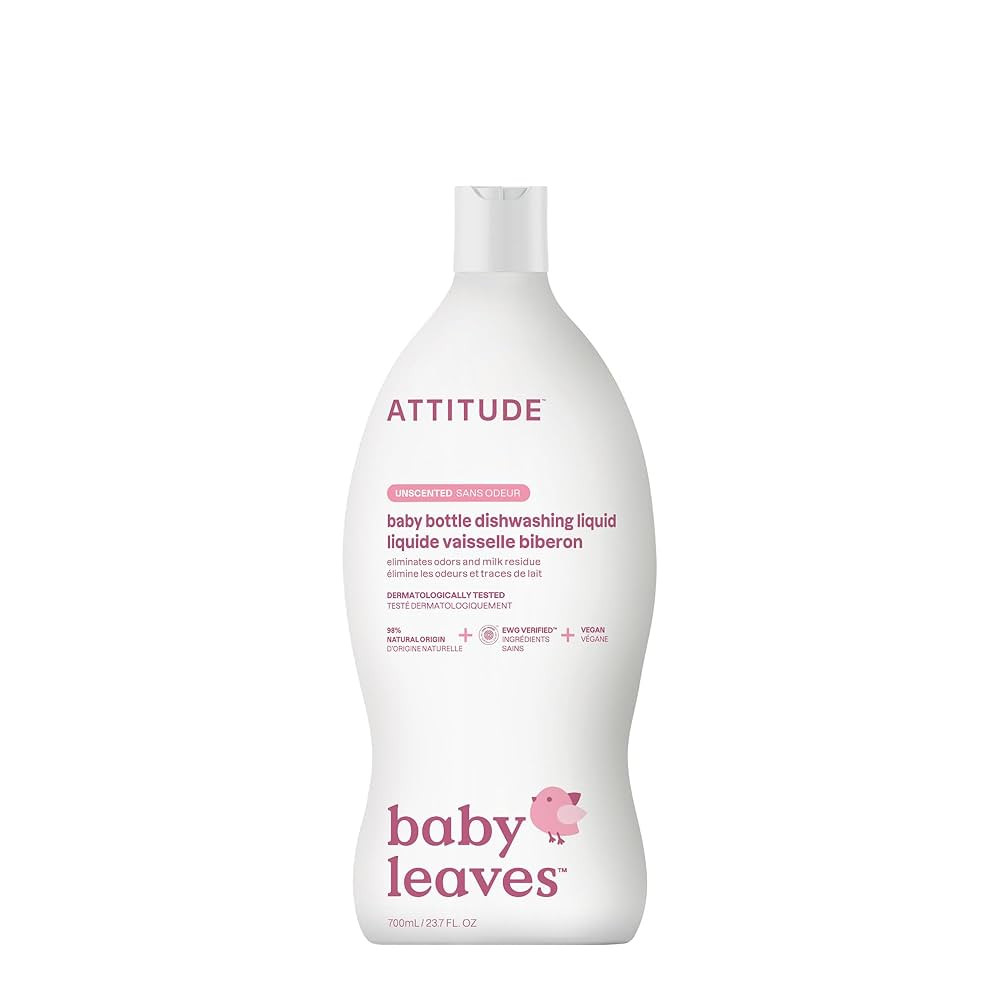 ATTITUDE Baby Dish Soap and Bottle Cleaner, EWG Verified Dishwashing Liquid, No Added Dyes or Fra... | Amazon (US)