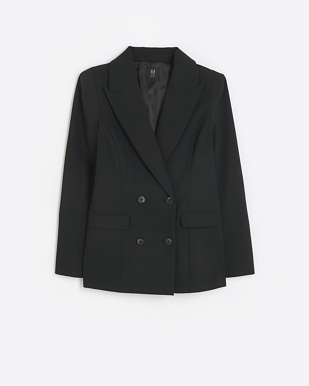 Black RI Studio tailored long sleeve blazer | River Island (UK & IE)