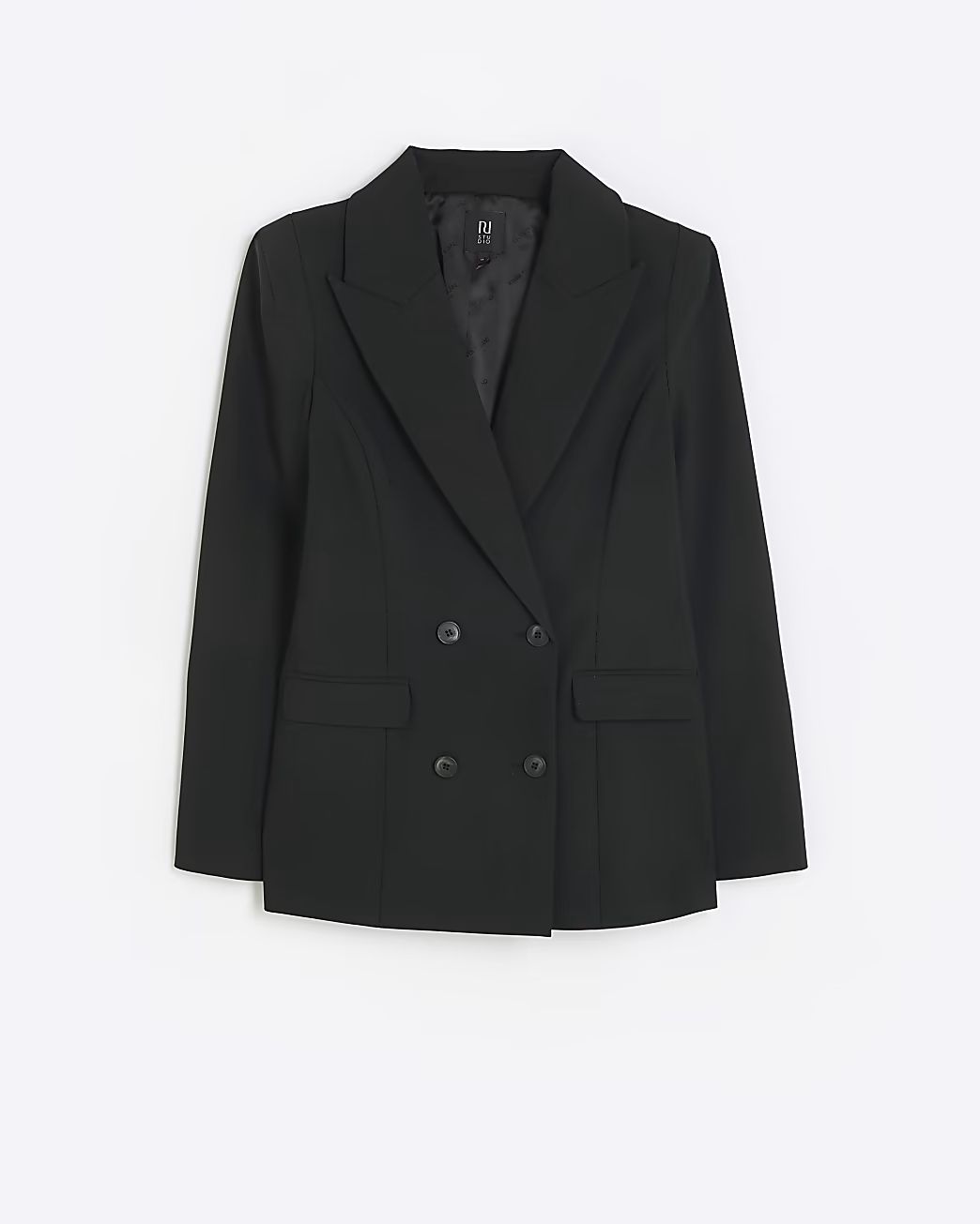 Black RI Studio tailored long sleeve blazer | River Island (UK & IE)