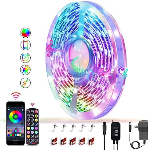 KULUNER LED Strip Lights 16.4ft Smart LED Light Strip Music Sync RGB Color Changing LED Strip Lig... | Amazon (US)