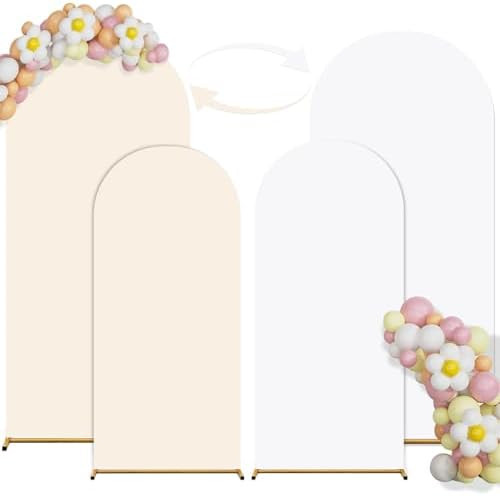 Arch Backdrop Cover Set of 2(6ft/7.2ft) Double Color Wedding Arch Cover Spandex Fitted Arch Cover... | Amazon (US)