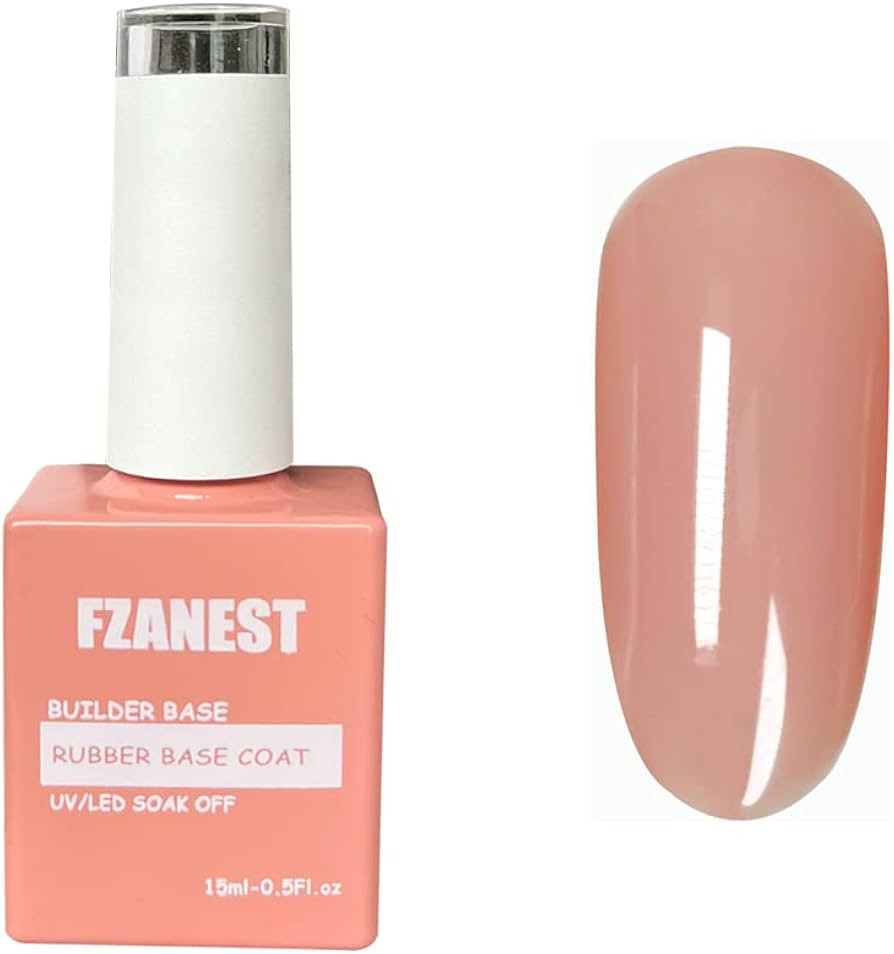 FZANEST Rubber Base Gel For Nails,Builder Base Clear Sheer Color Gel Nail Polish,Elastic Rubber B... | Amazon (UK)