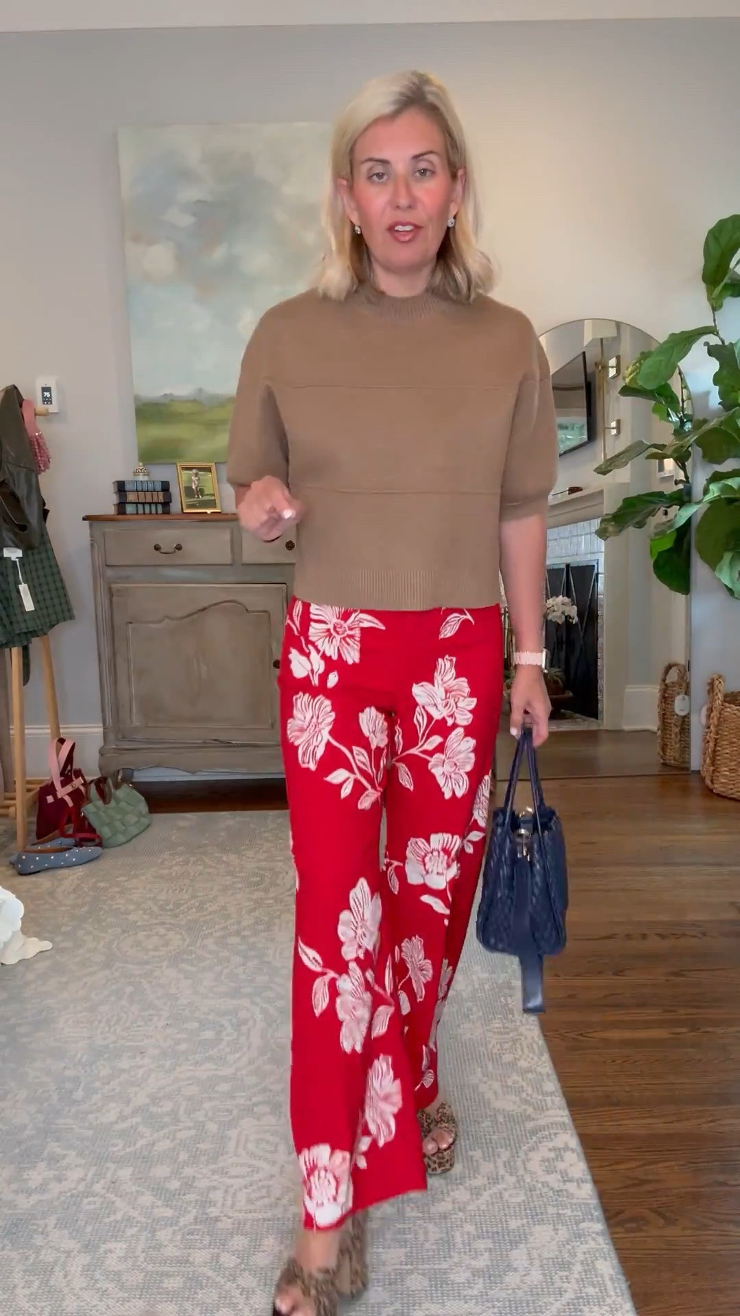Oh how I love a statement pant and these are so good! Wearing these leopard heels on repeat! I’m in xs top, 26 pants and 8 heels tts. 
@Anthropologie

￼

#LTKdayinmylife #LTKootd #LTKmomlife