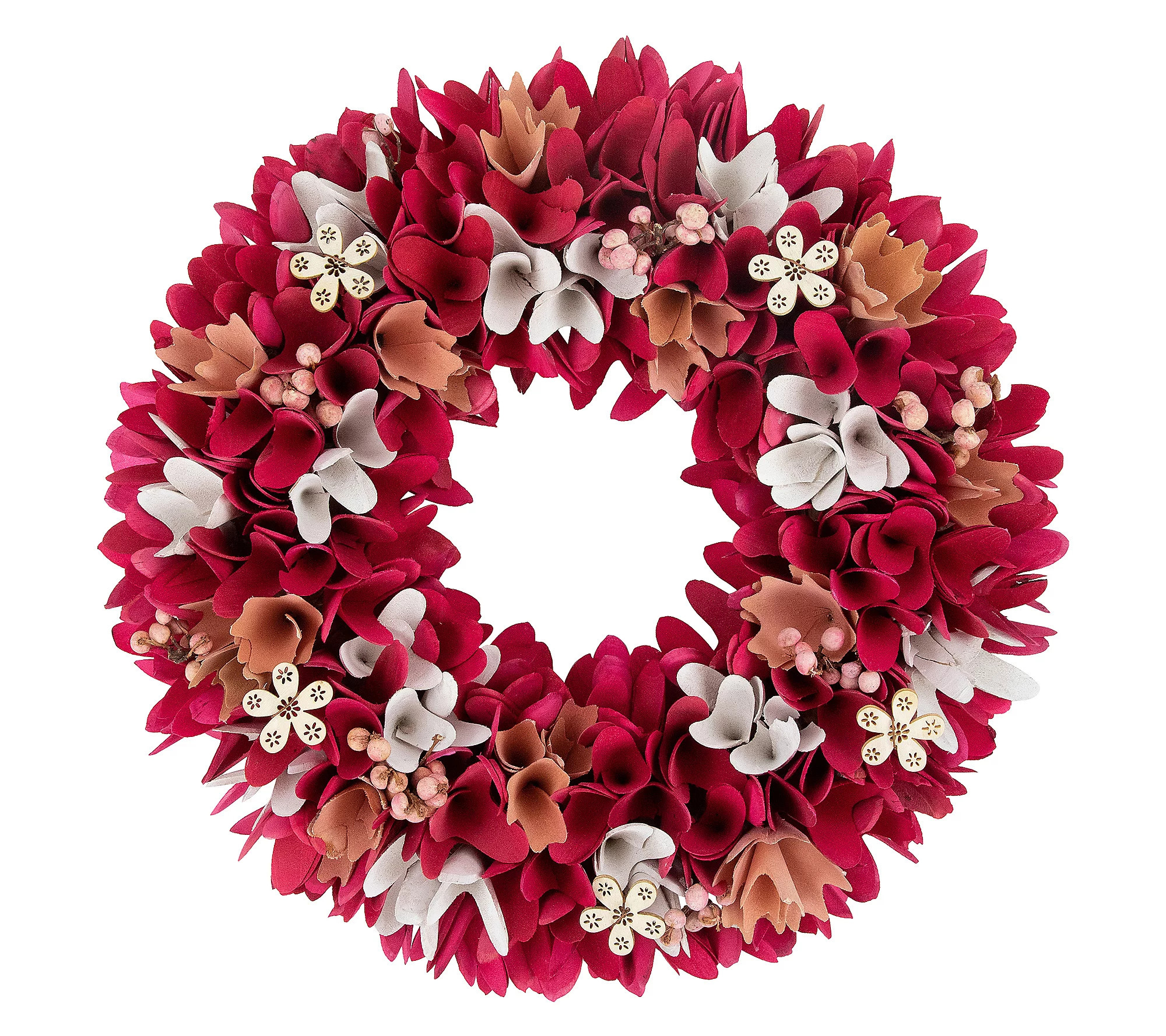 Northlight Wooden Floral Spring Wreath | QVC