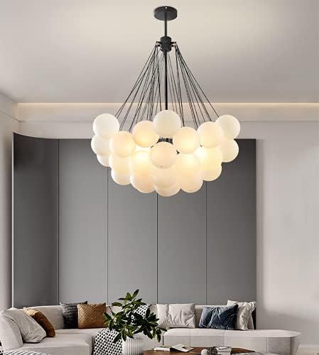 Modern Cluster Bubble Chandelier Trichromatic Light, BIGMAII Mid-Century Glass Globe Pendant Light,  | Amazon (US)