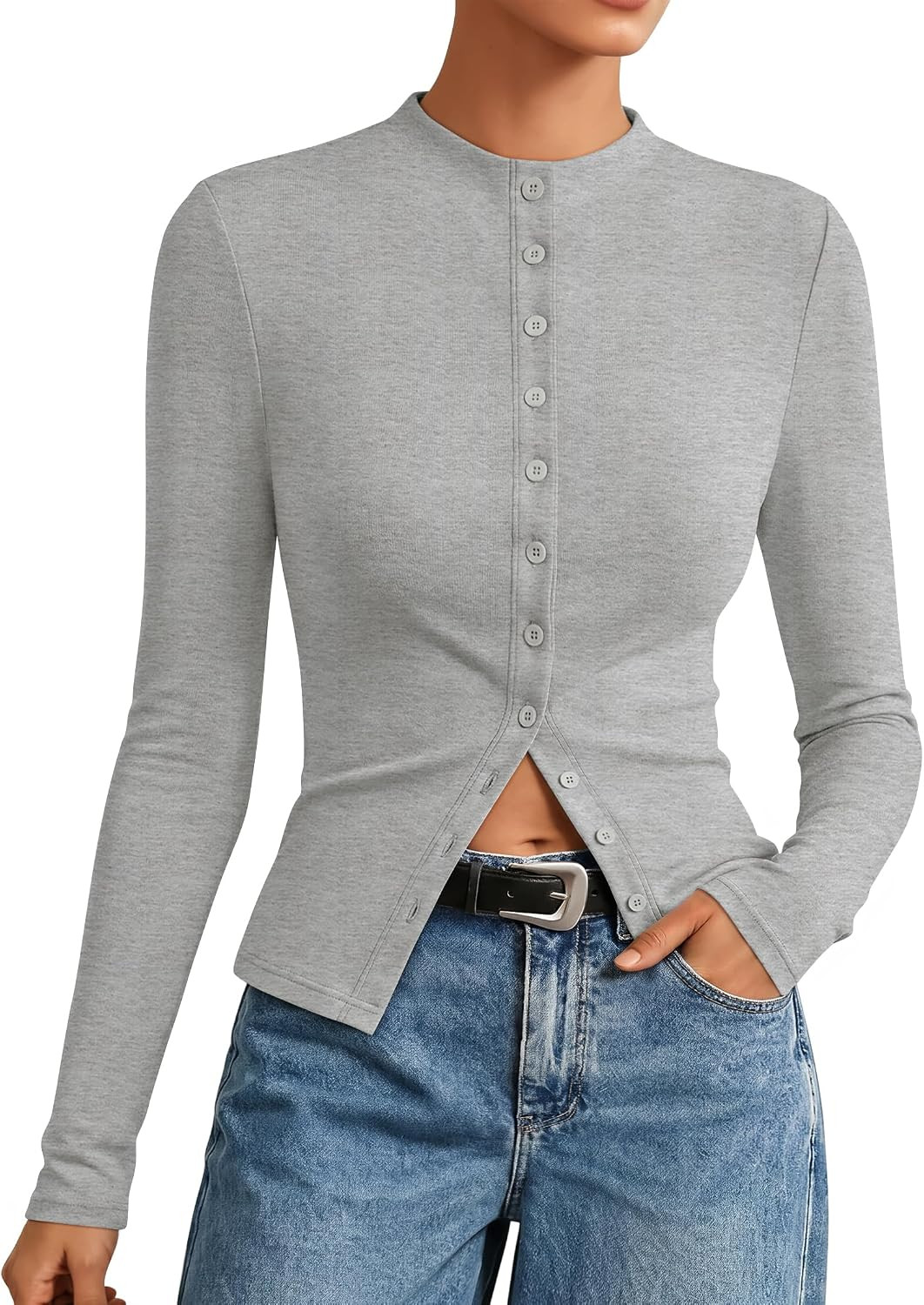 ZESICA Women's Mock Neck Lightweight Cardigan Sweaters 2026 Fall Outfits | Amazon (US)