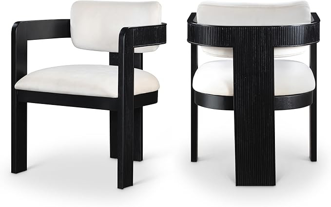 Meridian Furniture 11095Cream-C Sacha Collection Art Deco Dining Chair, Ultra Luxe Cream Velvet, ... | Amazon (US)