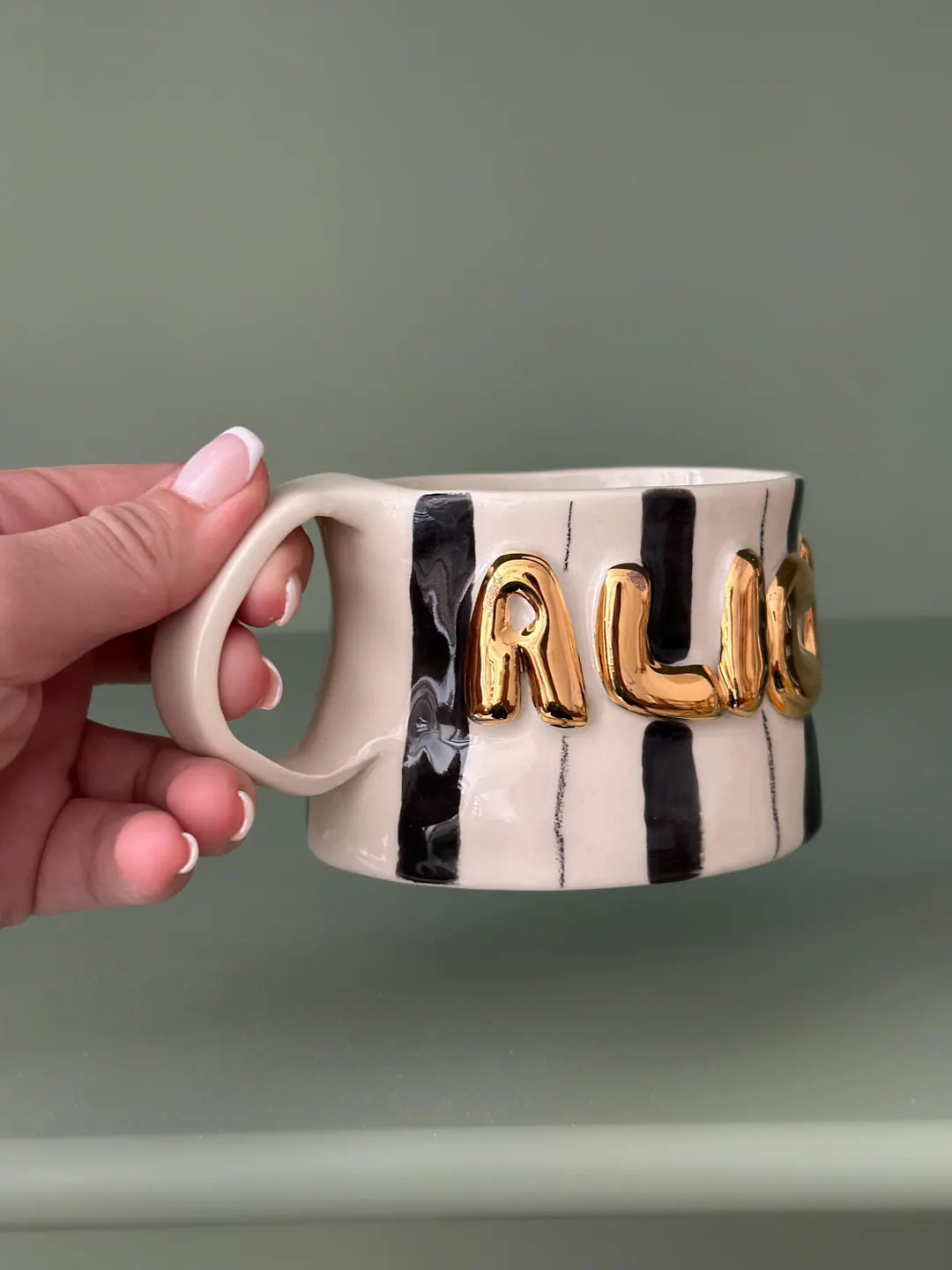 Handmade Ceramic Name Mug: Personalized Pottery Coffee Cup | Etsy (US)