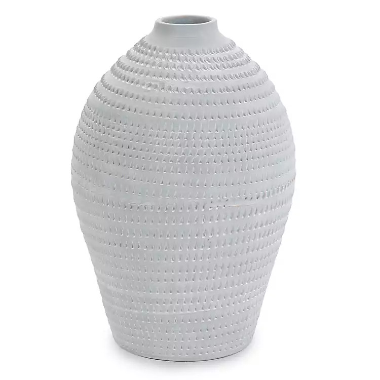 Matte Blue Gray Ceramic Vase, 11.8 in. | Kirklands