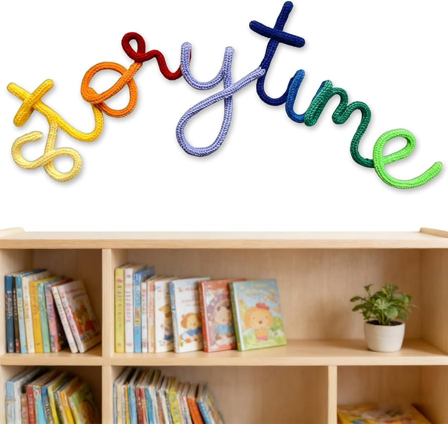 Handmade Storytime Wall Sign-Knitted Wire Storytime Sign Reading Corner Sign Decor story time wal... | Amazon (US)