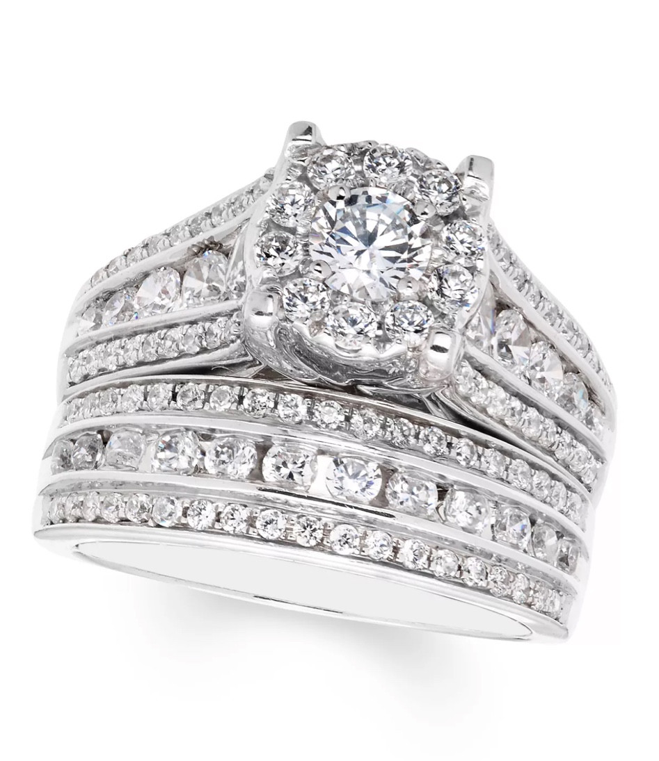 

Diamond Halo Bridal Set (2 ct. t.w.) in 14k White Gold SIZE: 7
CYBER MONDAY SPECIAL $2,817.25
(Regularly $11,615.90)

#LTKCyberweek #LTKwedding #LTKGiftGuide
