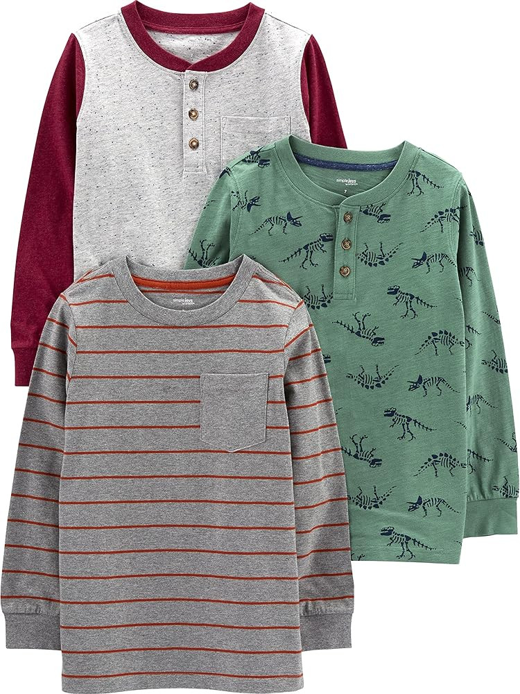 Simple Joys by Carter's Boys 3-Pack Long Sleeve Shirts | Amazon (US)