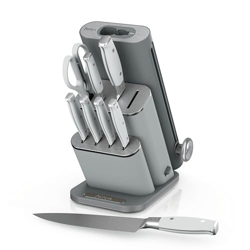 Ninja® NeverDull® 10-Pc German Steel Knife Set, Light Grey, NK32010GY1 | Amazon (US)