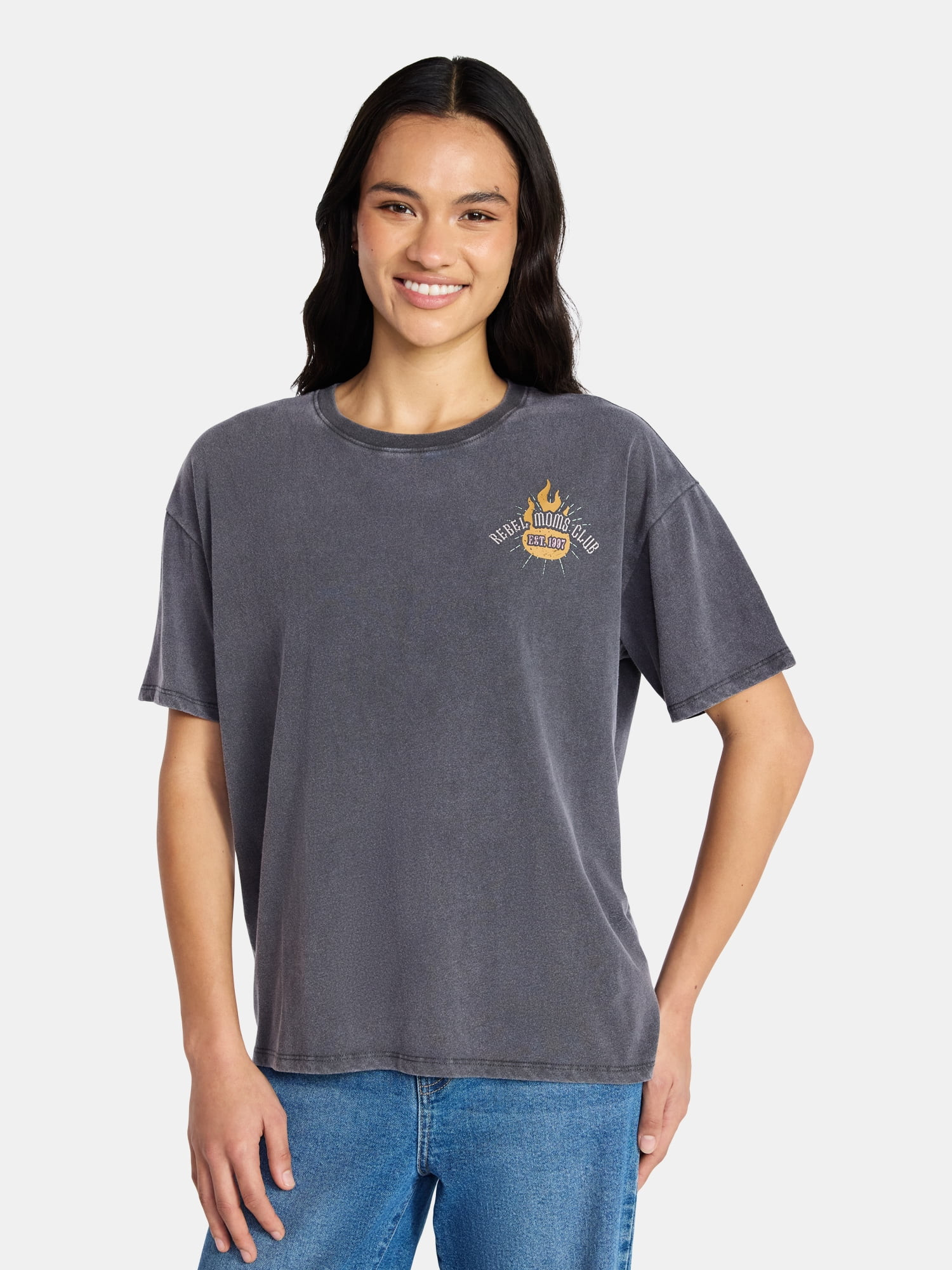 Mother’s Day Women’s Rebel Moms Club Cotton Graphic Tee from Way to Celebrate, Sizes S-XXXL | Walmart (US)
