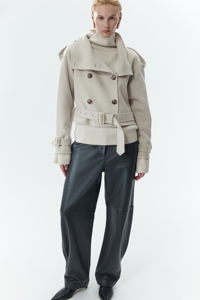 Belt-detail wool jacket | H&M (UK, MY, IN, SG, PH, TW, HK)