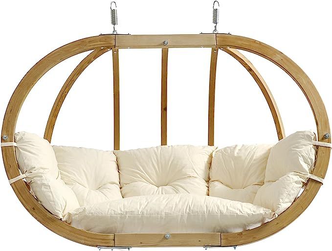BYER OF MAINE Globo Royal Double Chair, Spruce Wood, Weatherproof, Waterproof, Agora Outdoor Fabr... | Amazon (US)