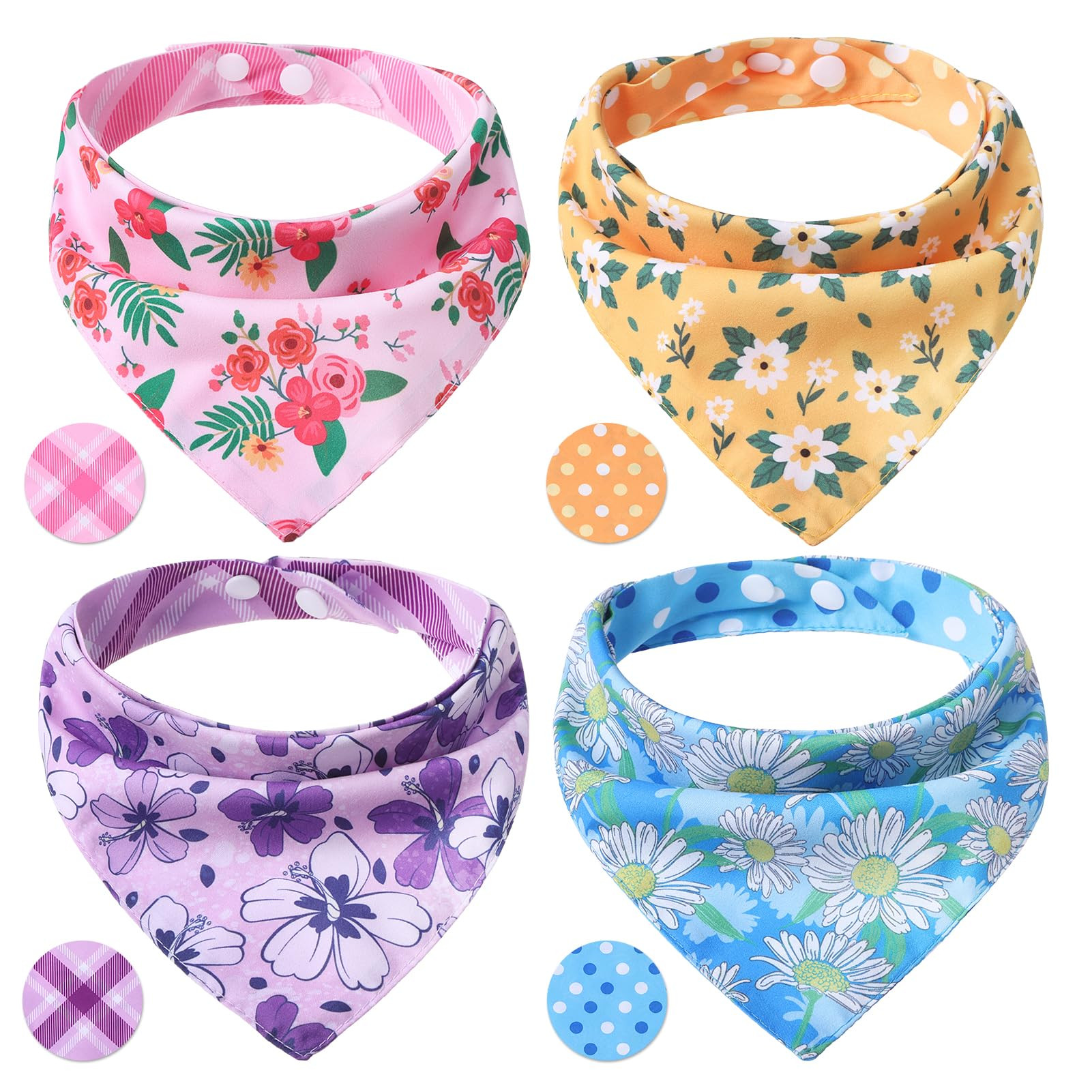 PAWCHIE Spring Dog Bandanas Small Reversible Styles Pet Triangle Scarf Bibs - Adjustable with Two... | Amazon (US)