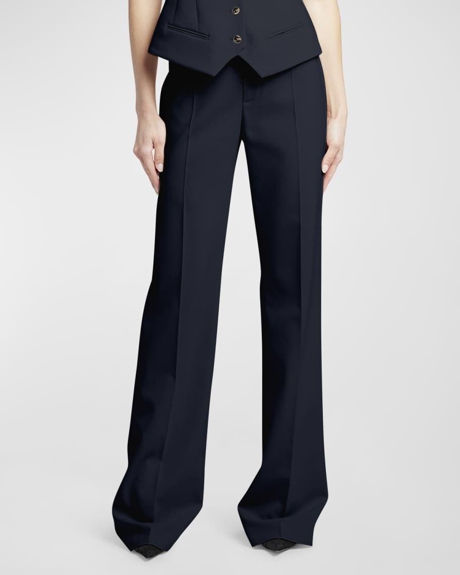 Philosophy di Lorenzo Serafini Pintuck Flare Trousers | Neiman Marcus