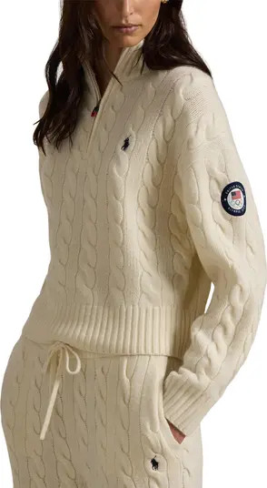 Team USA Cable Stitch Half Zip Pullover | Nordstrom