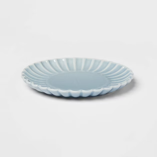 7" Stoneware Small Scallop Plate Blue - Threshold™ | Target