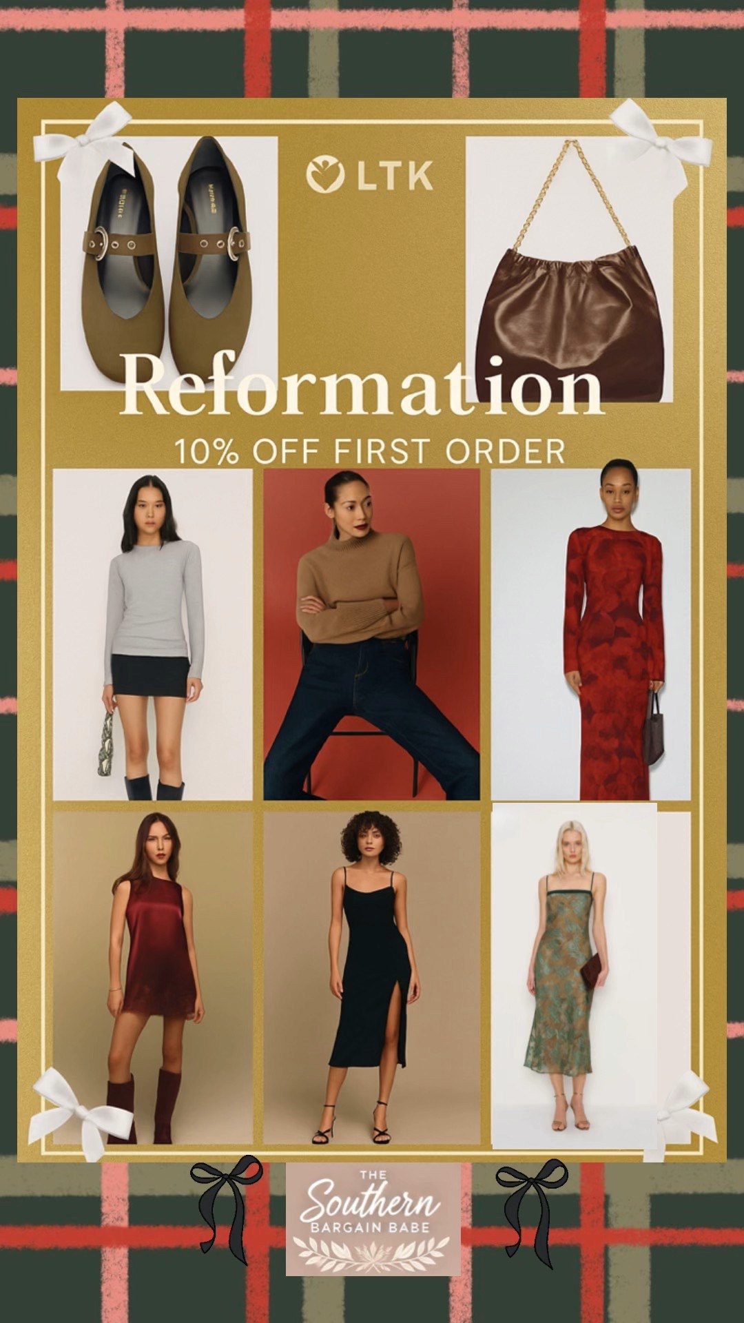 Reformation | 10% Off First Order

Reformation always delivers those effortlessly chic pieces — classic, elevated, and perfect for the holiday season. 🌲✨
Rounded up some of my current favorites, and don’t forget you get 10% off your first order when shopping through LTK!

Tap to shop everything from cozy knits to stunning dresses + my accessory picks! 🤍
#Reformation #HolidayStyle #LTKSale #LTKFinds #LTKWinter #LTKSeasonal

#LTKHoliday #LTKootd #LTKGiftGuide
