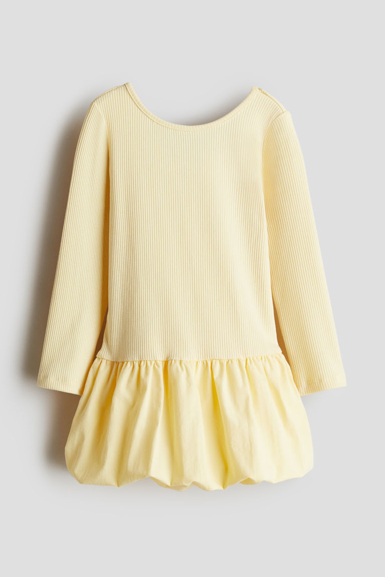 H & M - Long-Sleeved Balloon Dress - Yellow | H&M (US + CA)