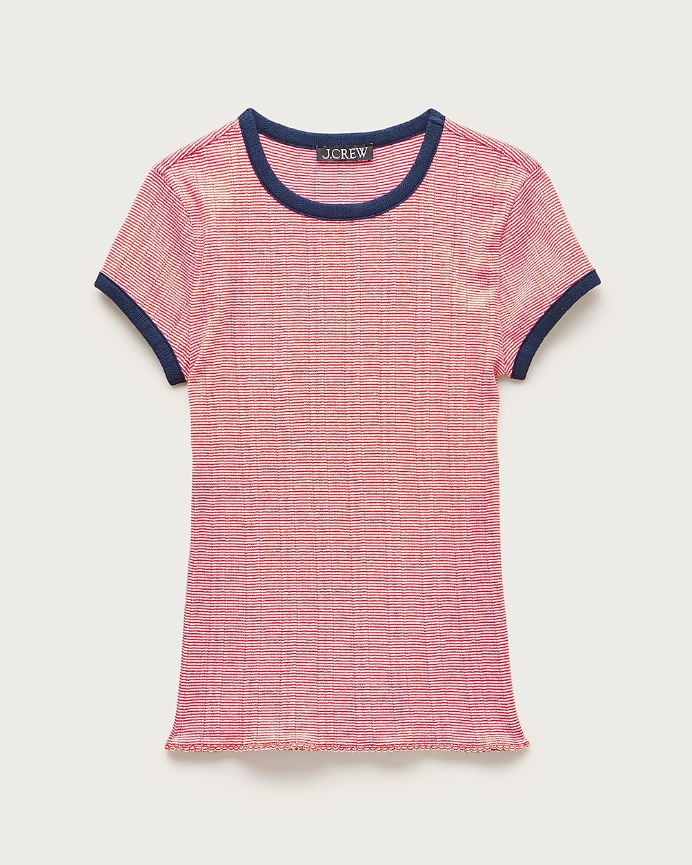 Pointelle ringer T-shirt in stripe | J. Crew US