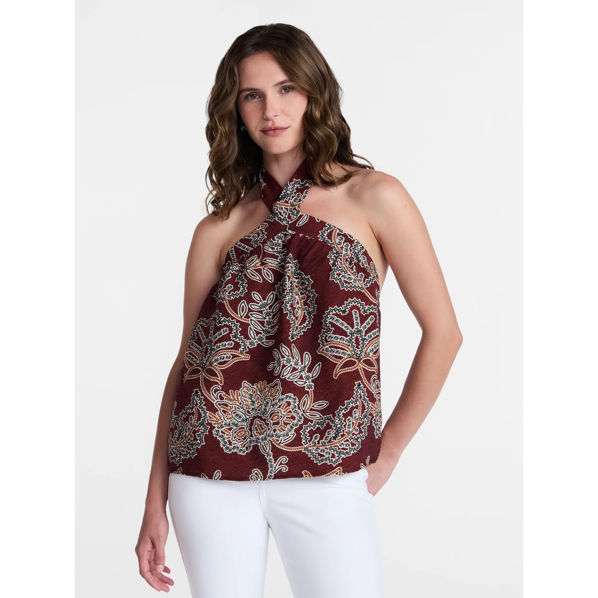Time and Tru Women's Print Halter Top, Sizes XS-XXXL - Walmart.com | Walmart (US)