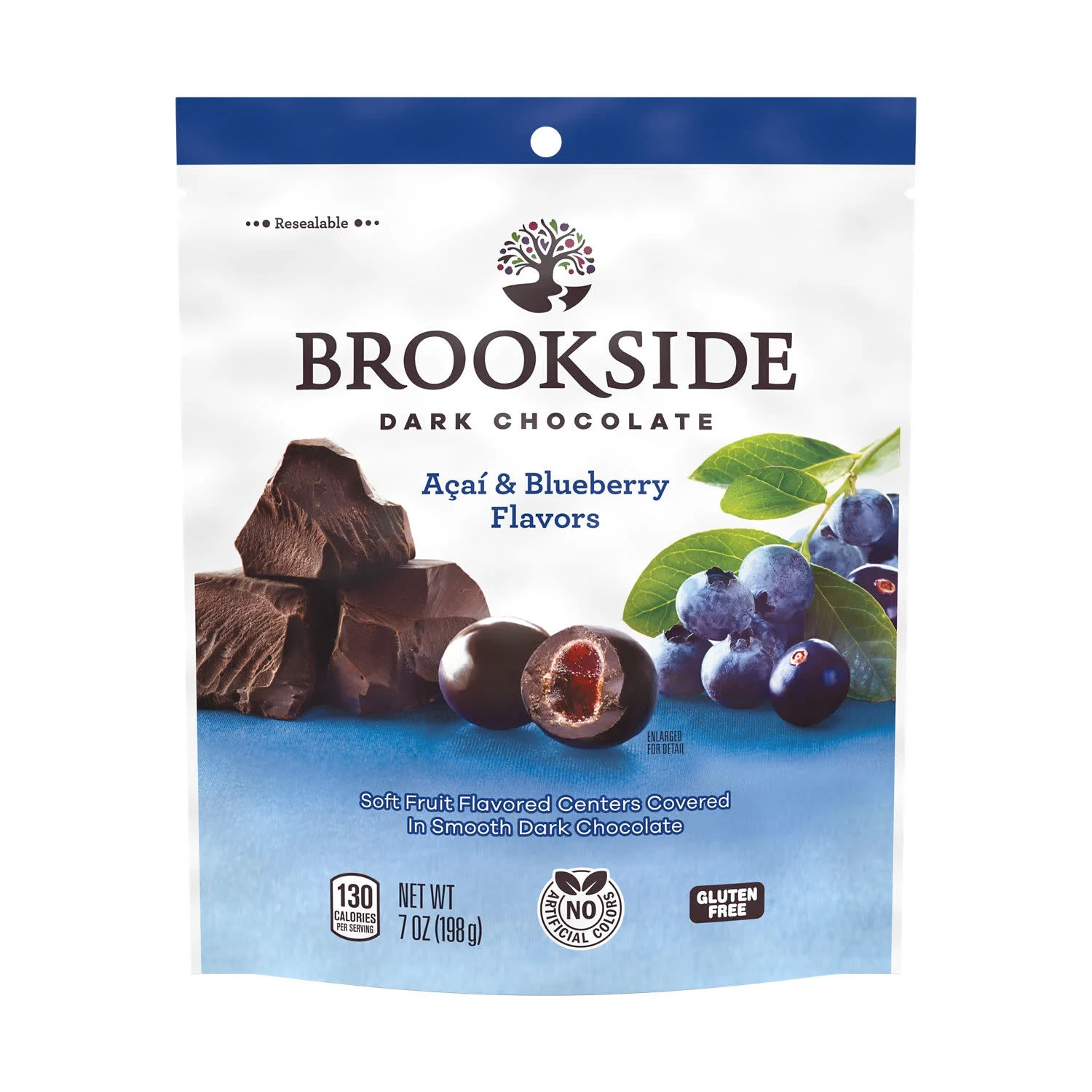 Brookside Dark Chocolate, Acai and Blueberry Flavored Snacking Chocolate, Bag 7 oz | Walmart (US)