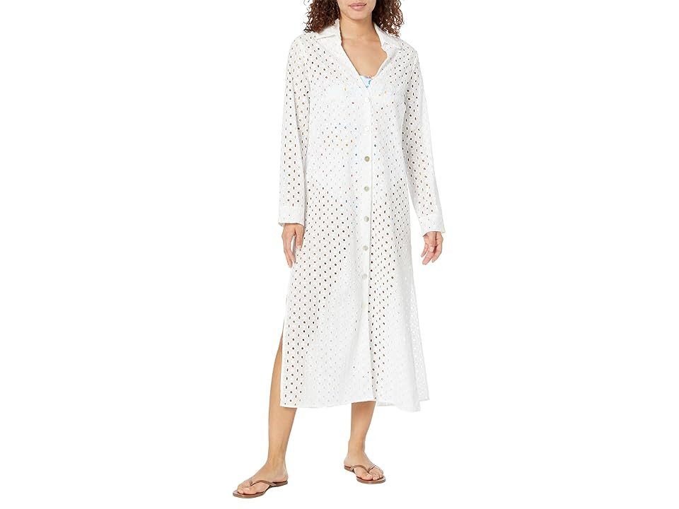 Show Me Your Mumu Dayton Button-Down Midi Dress (White Eyelet) Women's Clothing | Zappos