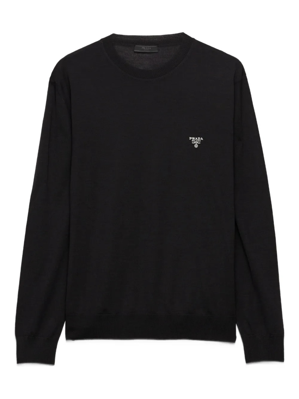 Pradalogo-embroidered crew-neck sweater | Farfetch Global