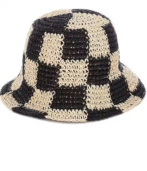 Big Girls 7-16 Checkered Straw Bucket Hat | Dillard's