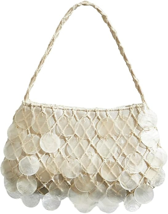 SweatyRocks Women's Shell Beaded Clutch Purse Top Handle Bag Evening Handbags | Amazon (US)