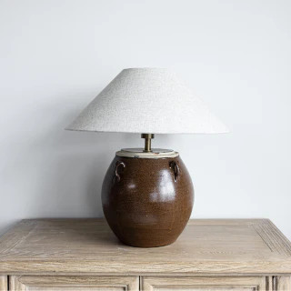 Glazed Handled Pot Table Lamp | By Luxe B Co. | luxe bCO