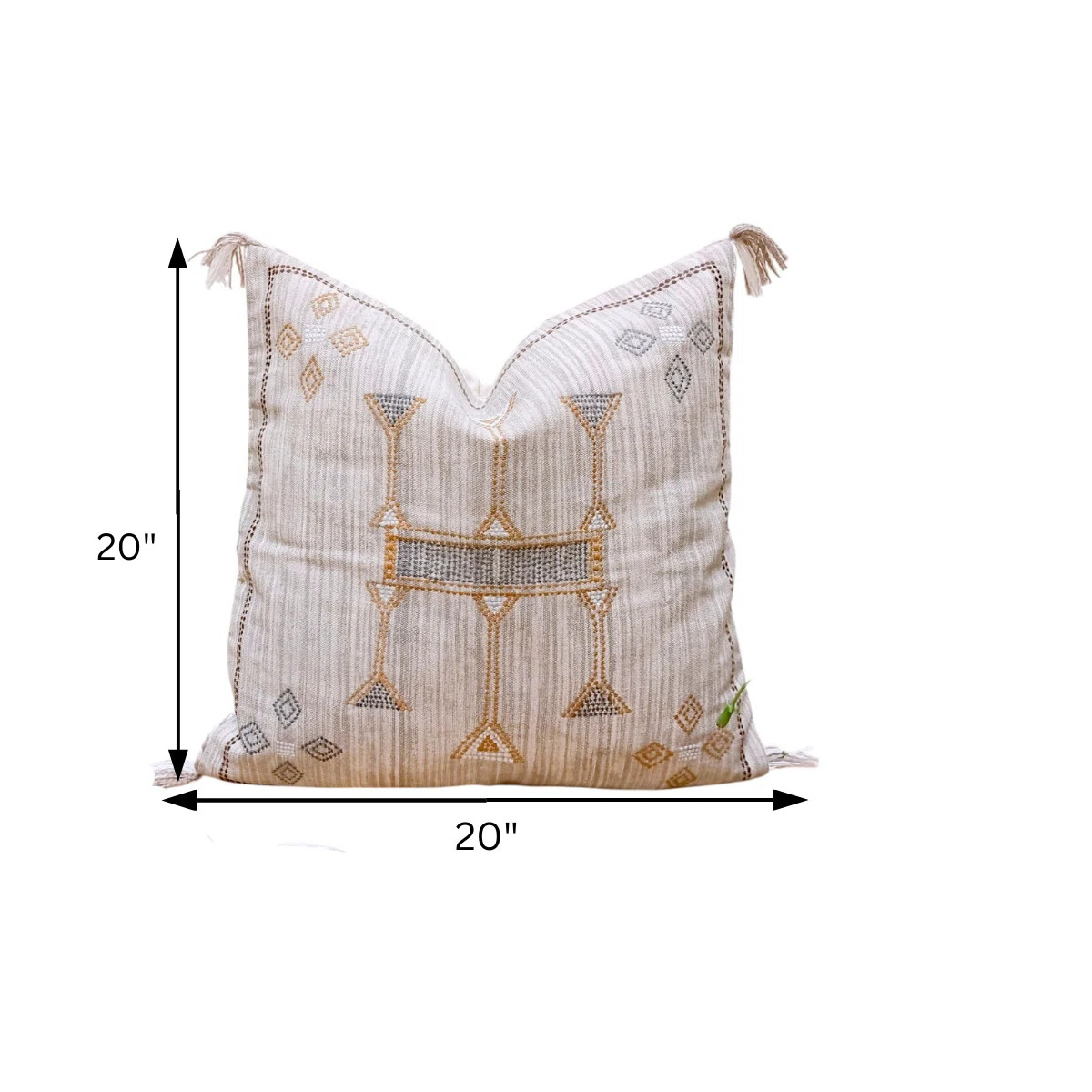 Boho Embroidered Throw Pillow Cover 20X20" | Wayfair North America