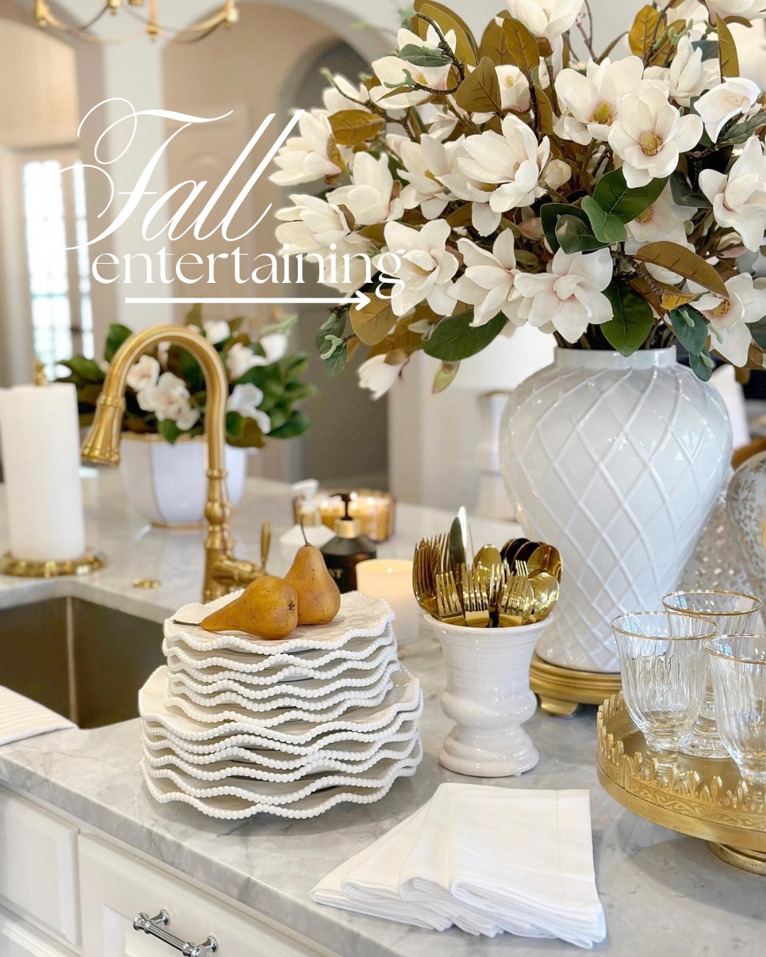 Ready for fall entertaining with my favorite @wayfair finds! 🍂✨ I couldn’t resist adding these beautiful scalloped plates, the sweetest pumpkin butter dish, and gold accessories to my fall table - they’re the perfect mix of festive and timeless! 😍 #wayfairpartner #wayfair #FallTableStyle 

#LTKSaleAlert #LTKHome #LTKFindsUnder50