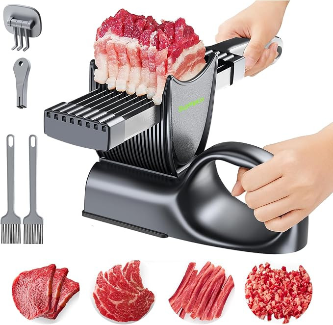 SupMaKin Fresh Meat Slicer with SteadyGrip, Adjustable 2/4 mm, 17 IN 1 | Amazon (US)