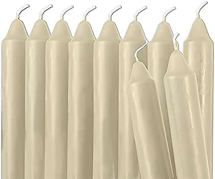 10 Pack Straight Unscented Ivory Candles - 9.5 Inch Tall Candle Sticks - Dripless Long Burning Ca... | Amazon (US)