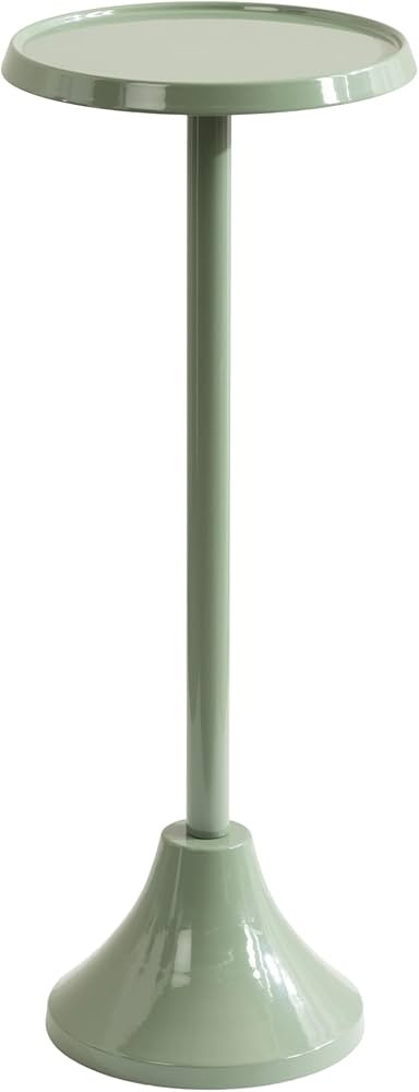 Kate and Laurel Sanzo Modern Round Metal Pedestal Drink Table, 9 x 9 x 23, Soft Green, Decorative... | Amazon (US)